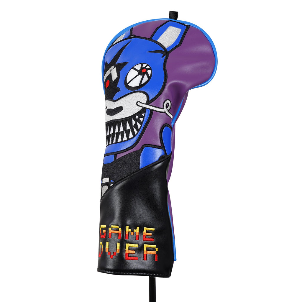 Purple PU Blue Rabbit Embroidery Driver Fairway Hybrid Head Cover