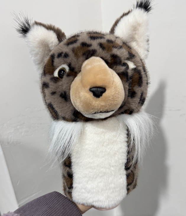 Bobcat Plush Animal Head Cover