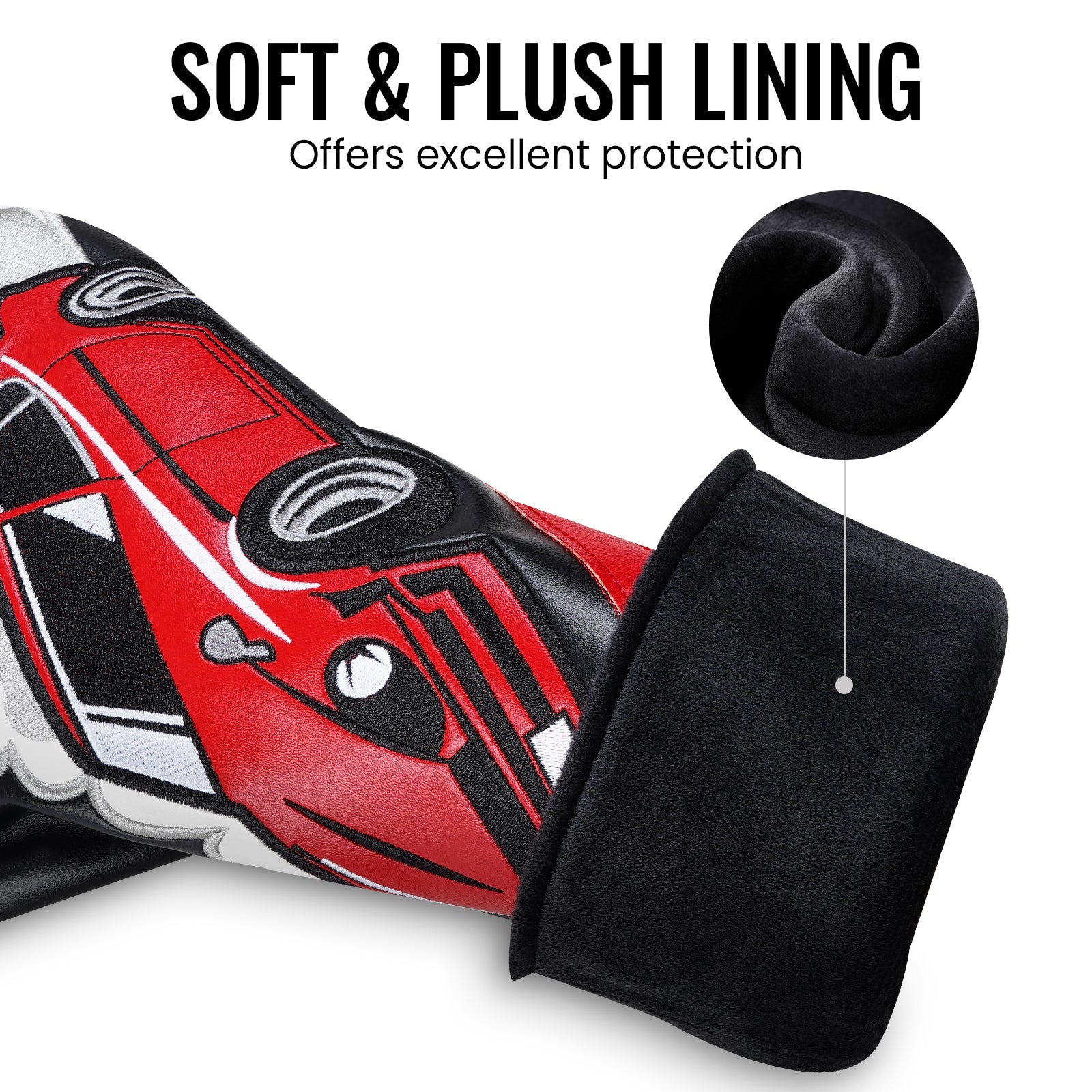 Black Red Super Running Patch Wooden Head Cover