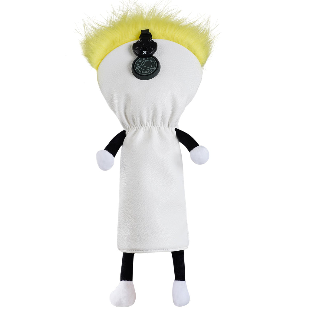 White Melancholy Boy Embroidered Wooden Head Cover Sets