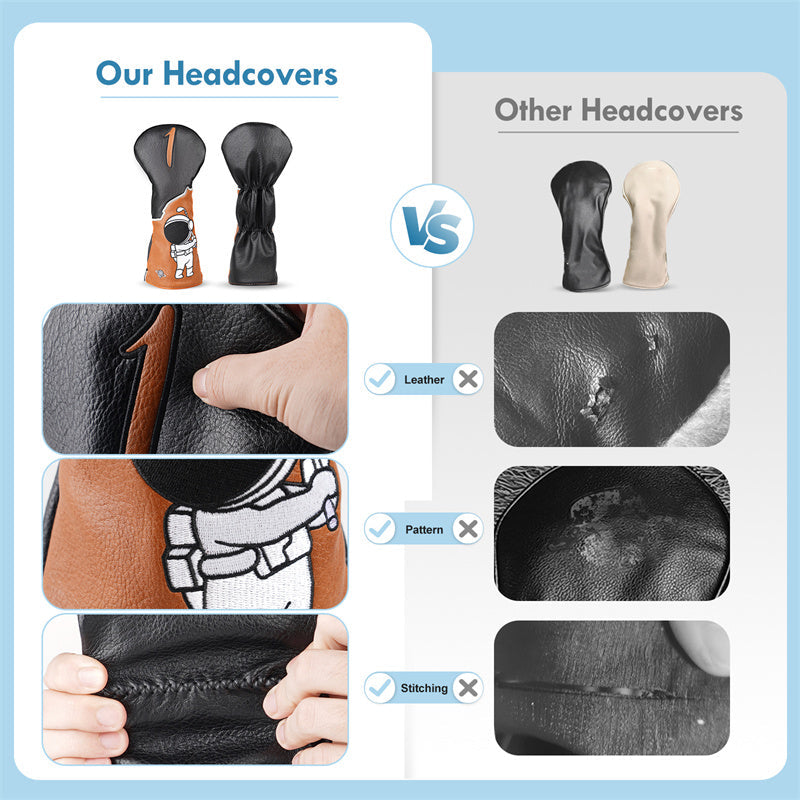 Astronaut Leather Golf Club Driver Head Cover - Craftsman Golf