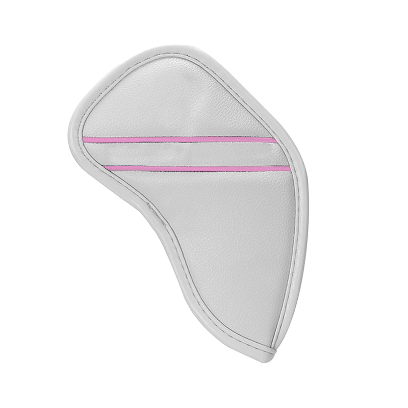 Custom Individual White Leather Iron Head Cover - Craftsman Golf