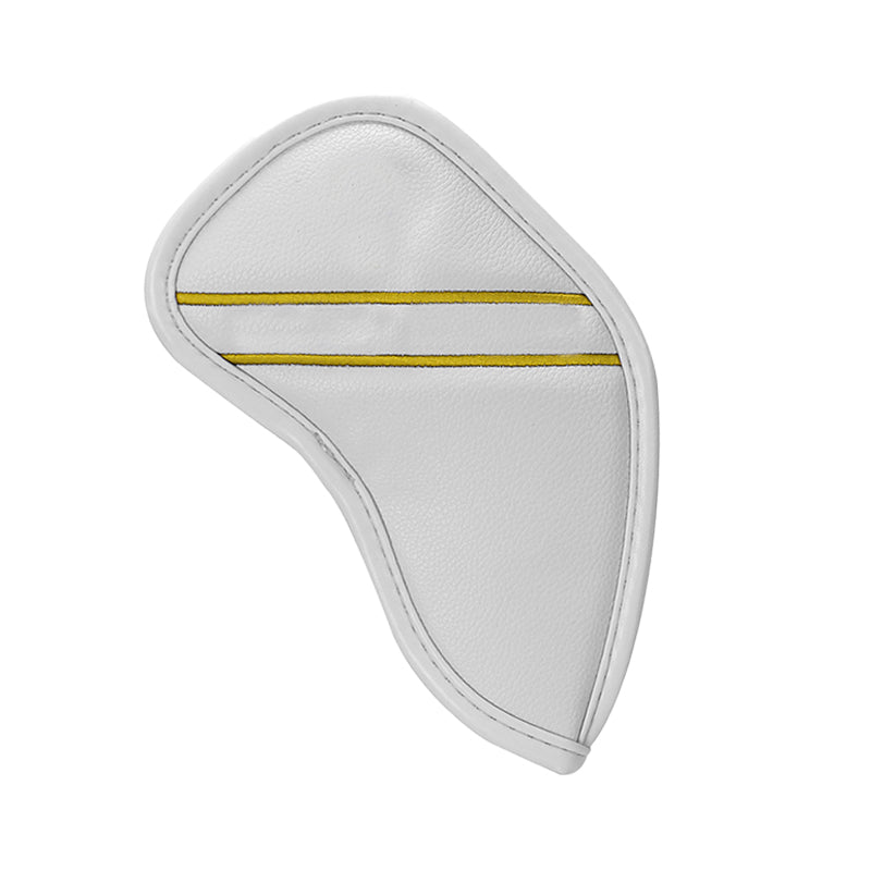 Custom Individual White Leather Iron Head Cover - Craftsman Golf