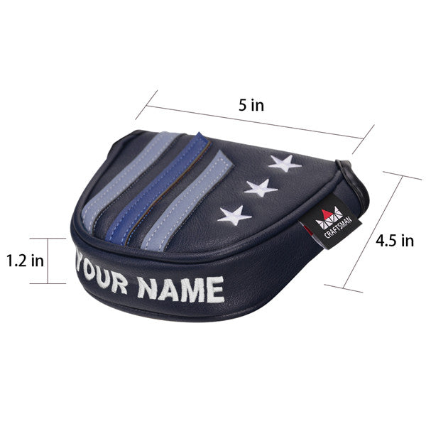 Custom Your Name Stars&Stripes Mallet Putter Headcover