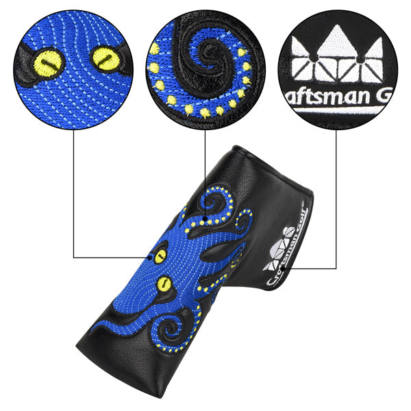 Octopus & Auspicious Cloud Putter Blade Head Cover-Craftsman Golf