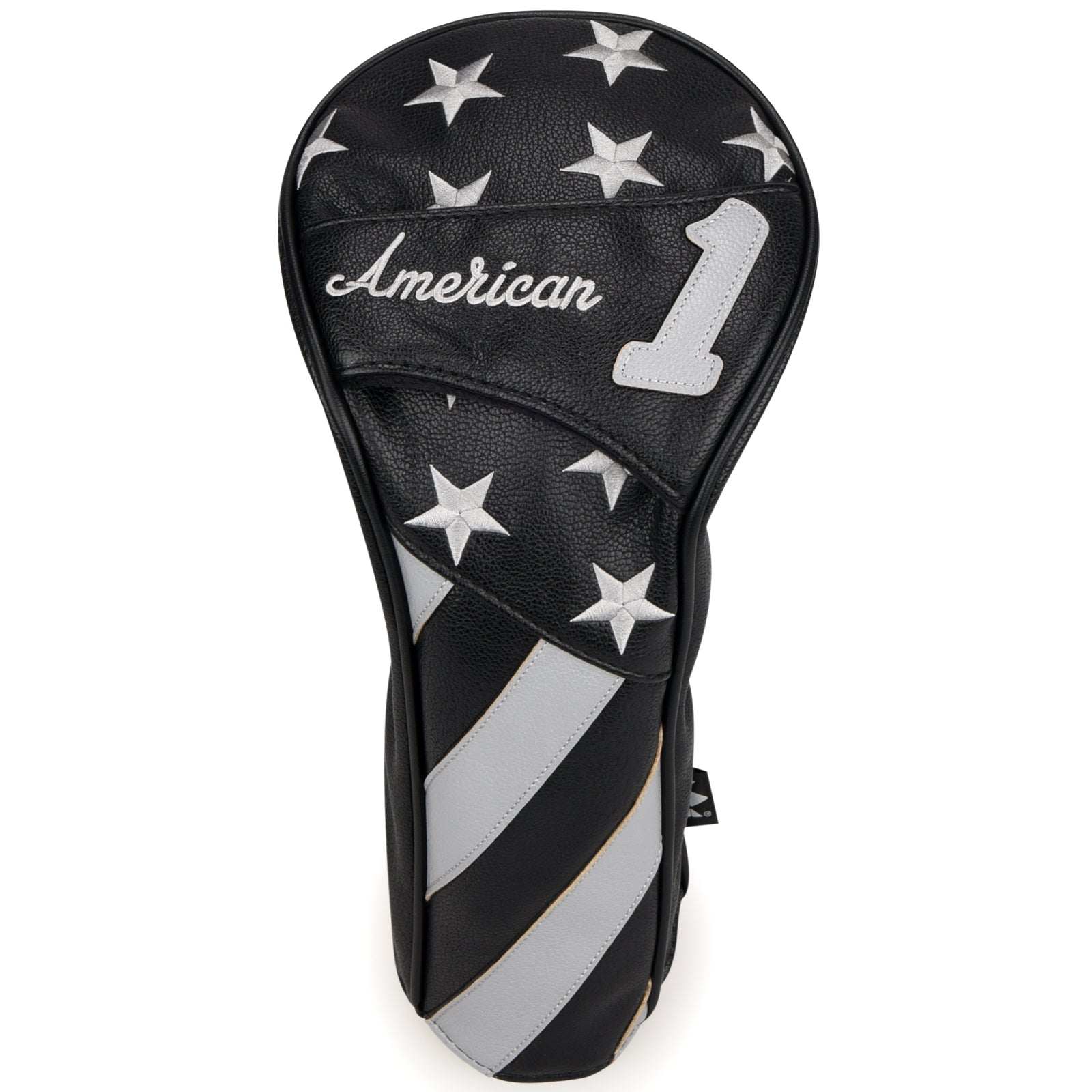 Stars and Stripes Black Leather Golf Wood Head Cover-CraftsmanGolf