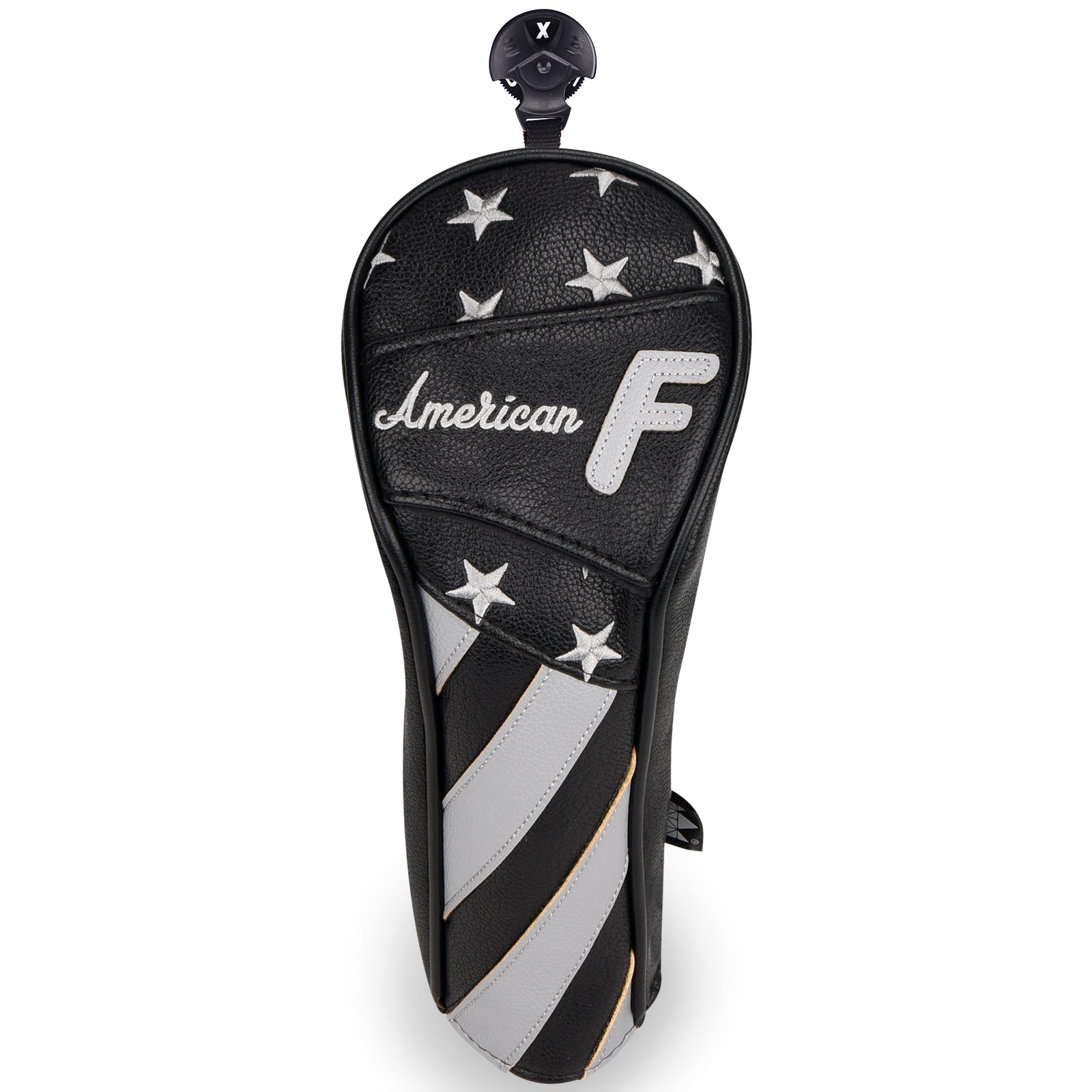 Stars and Stripes Black Leather Golf Wood Head Cover-CraftsmanGolf